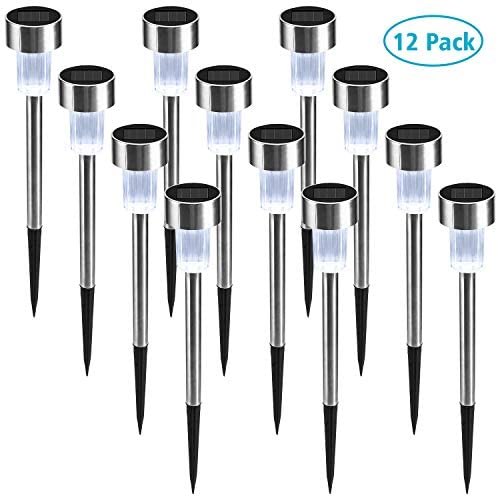 Foxdott Solar Lights Outdoor, 12Pack solar pathway lights outdoor, Waterproof, LED Landscape garden lights Solar Powered, Outdoor Lights Solar Garden Lights for Pathway, Walkway, Patio, Yard, Driveway