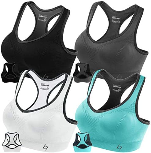 FITTIN Racerback Sports Bras for Women- Padded Seamless High Impact Support for Yoga Gym Workout Fitness