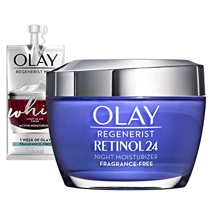 Olay Regenerist Retinol Moisturizer, Retinol 24 Night Face Cream, 1.7oz + Whip Face Moisturizer Travel/Trial Size Mothers Day Gifts Bundle